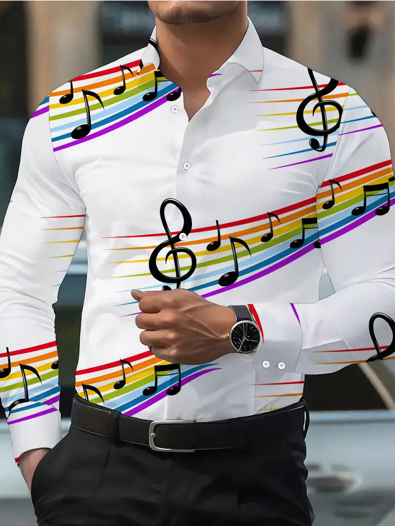 3D-printed Slim-fit Mens Long-sleeve Shirt