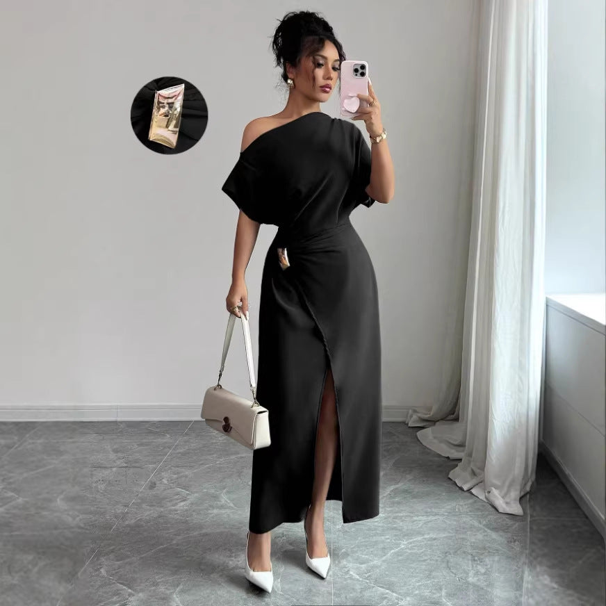 Womens Solid-Color Elegant & Sophisticated Bodycon Maxi Dress