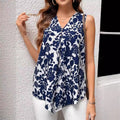 Stylish Sleeveless V-Neck Womens Short-Sleeve Shirt