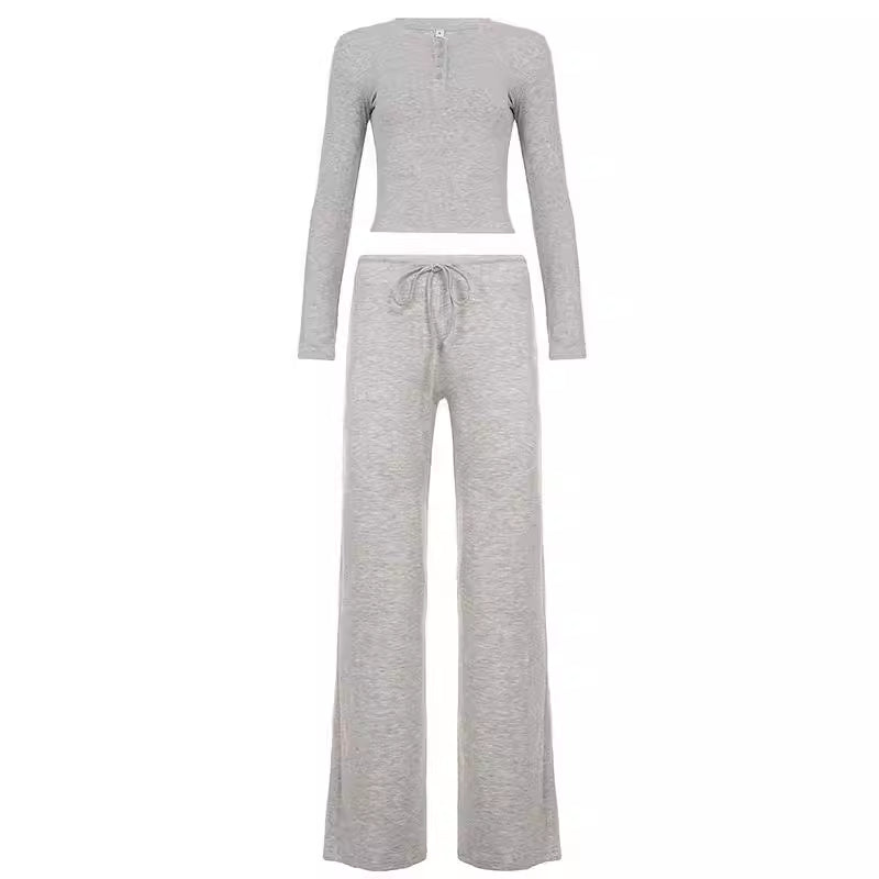Versatile Casual Minimalist Short Slim-fit Figure-flattering Top And High-waisted Pants