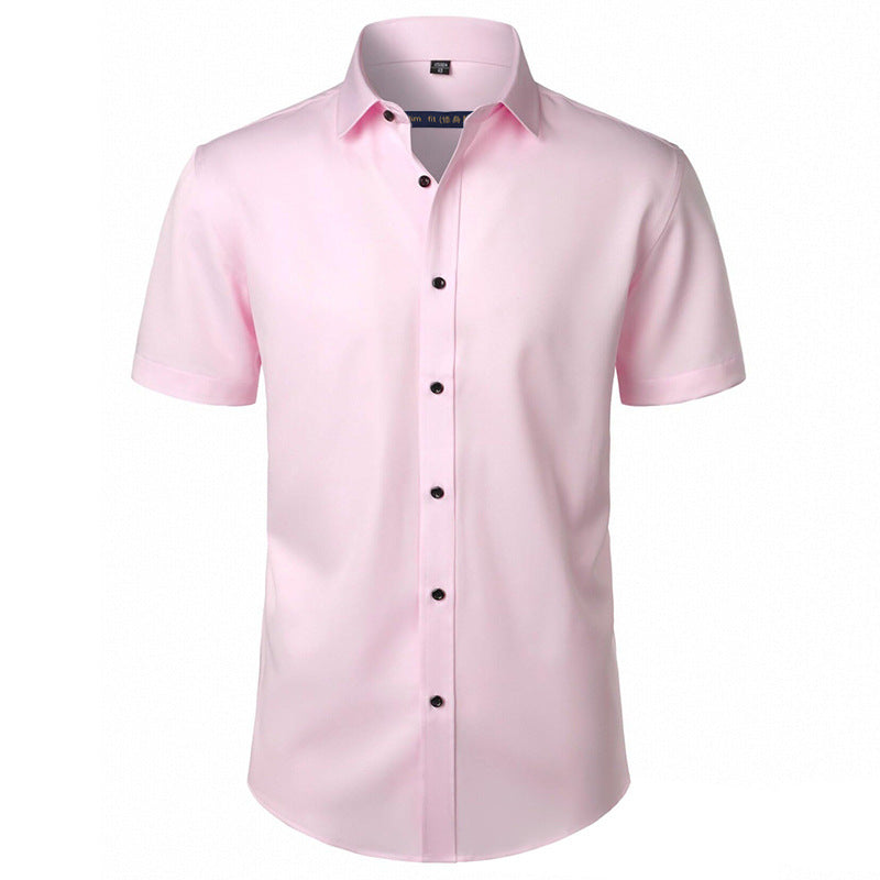 Solid-color Stretchy Cardigan Wrinkle-resistant Long-sleeve Shirt