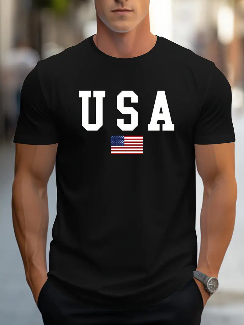 New Mens Top With A Printed Short-sleeve Design