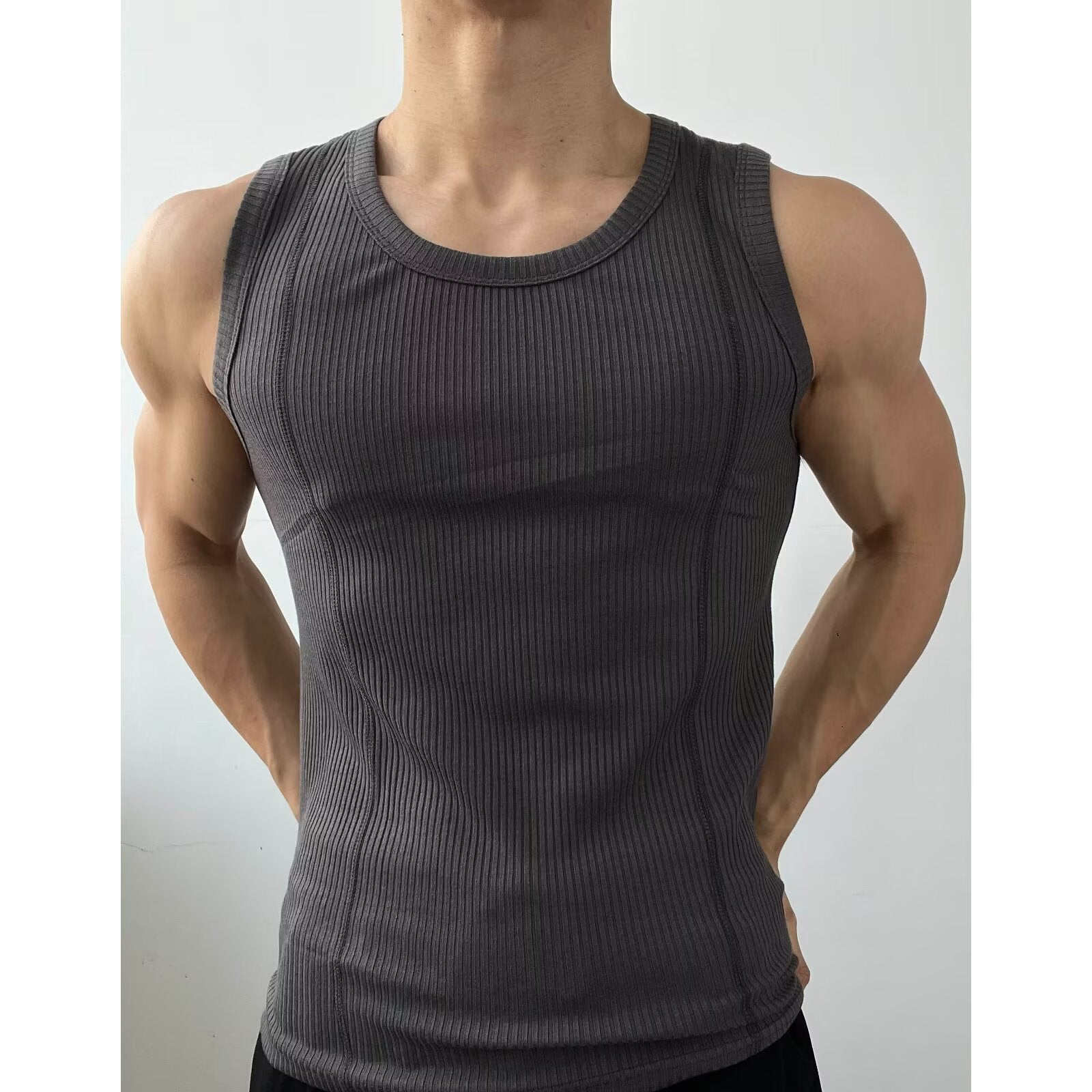 Mens Athletic Form-fitting, Stretchy Sleeveless Top