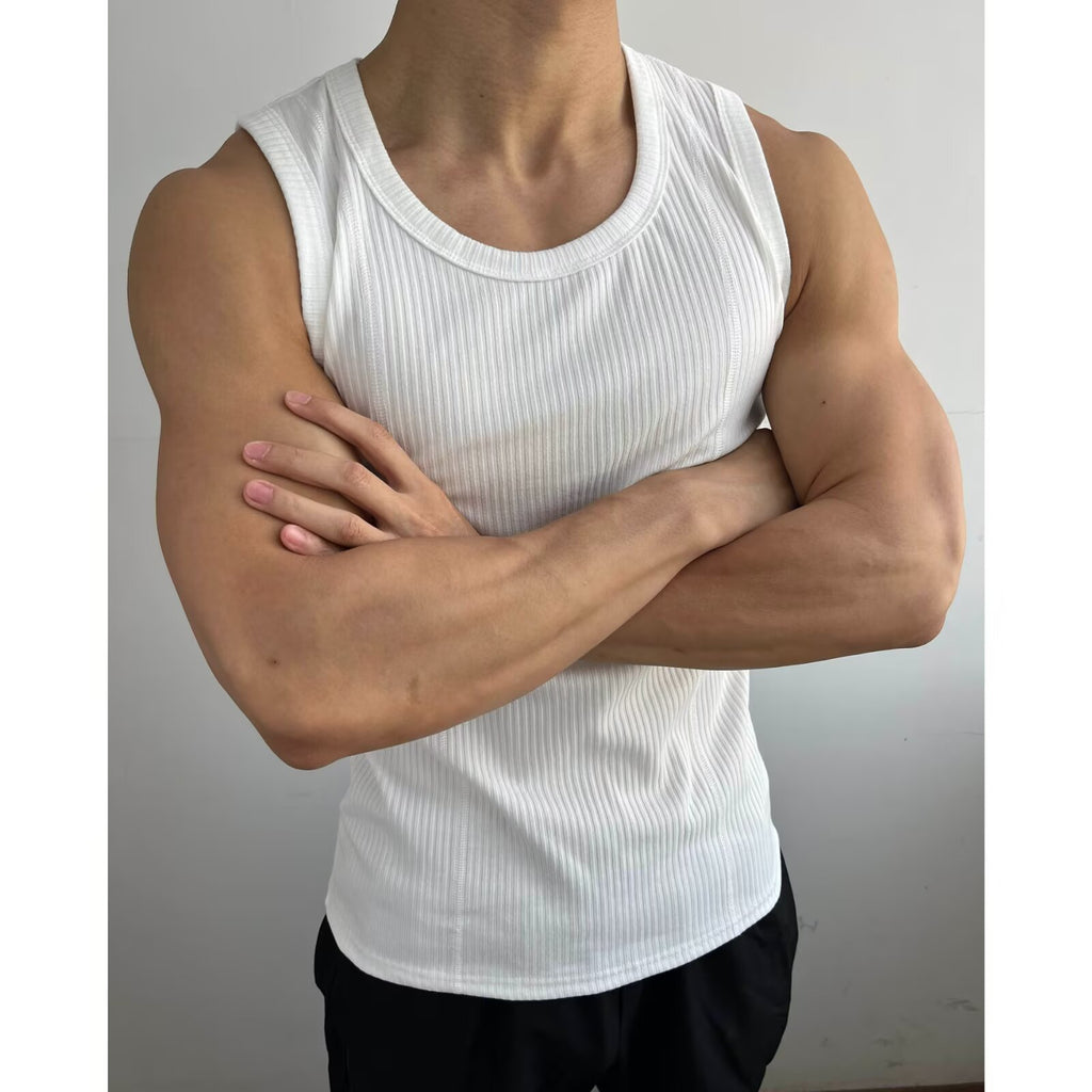 Mens Athletic Form-fitting, Stretchy Sleeveless Top