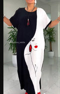 Womens Casual Printed Dress With Character Motifs Long Skirt