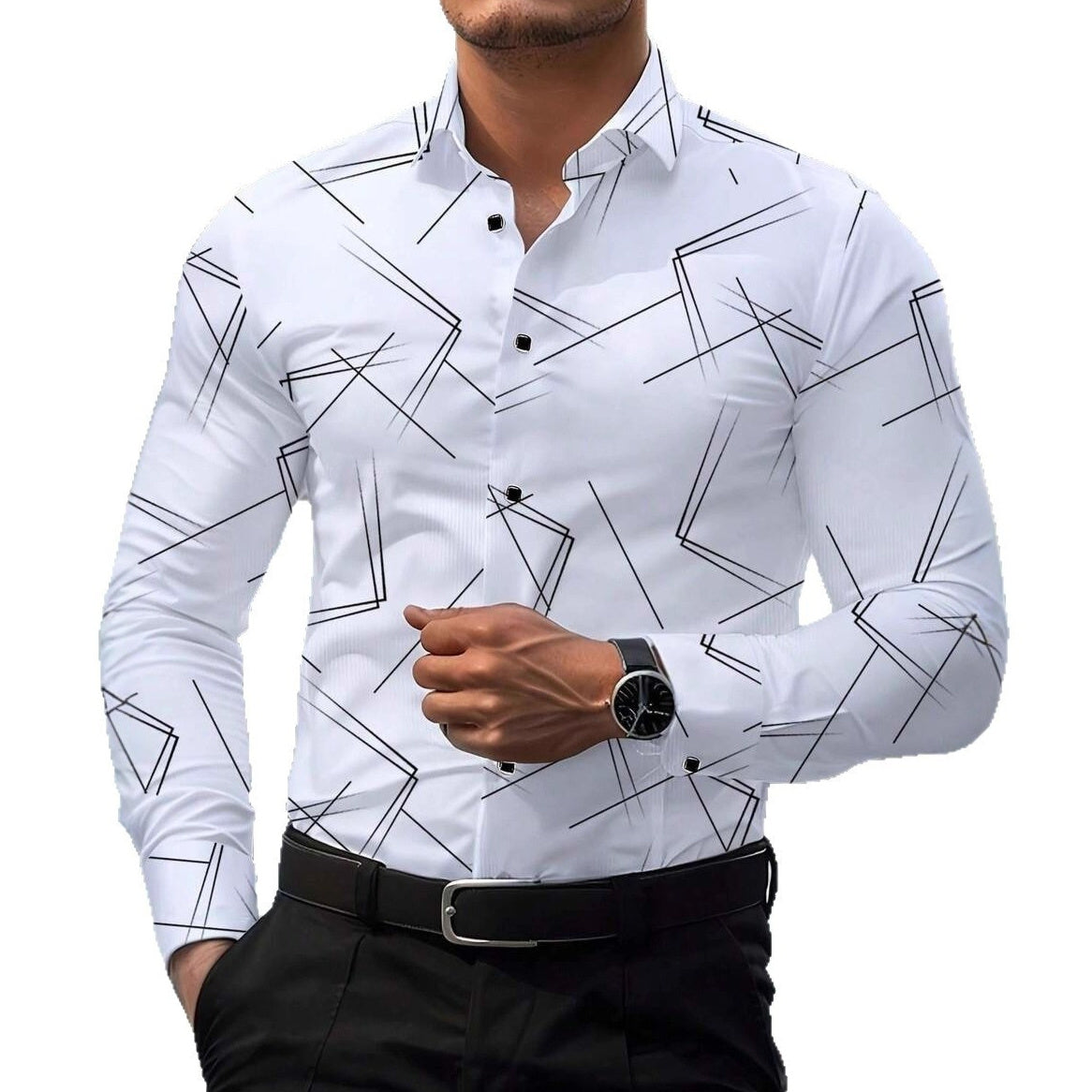 Mens Casual Line Digital-print Shirt
