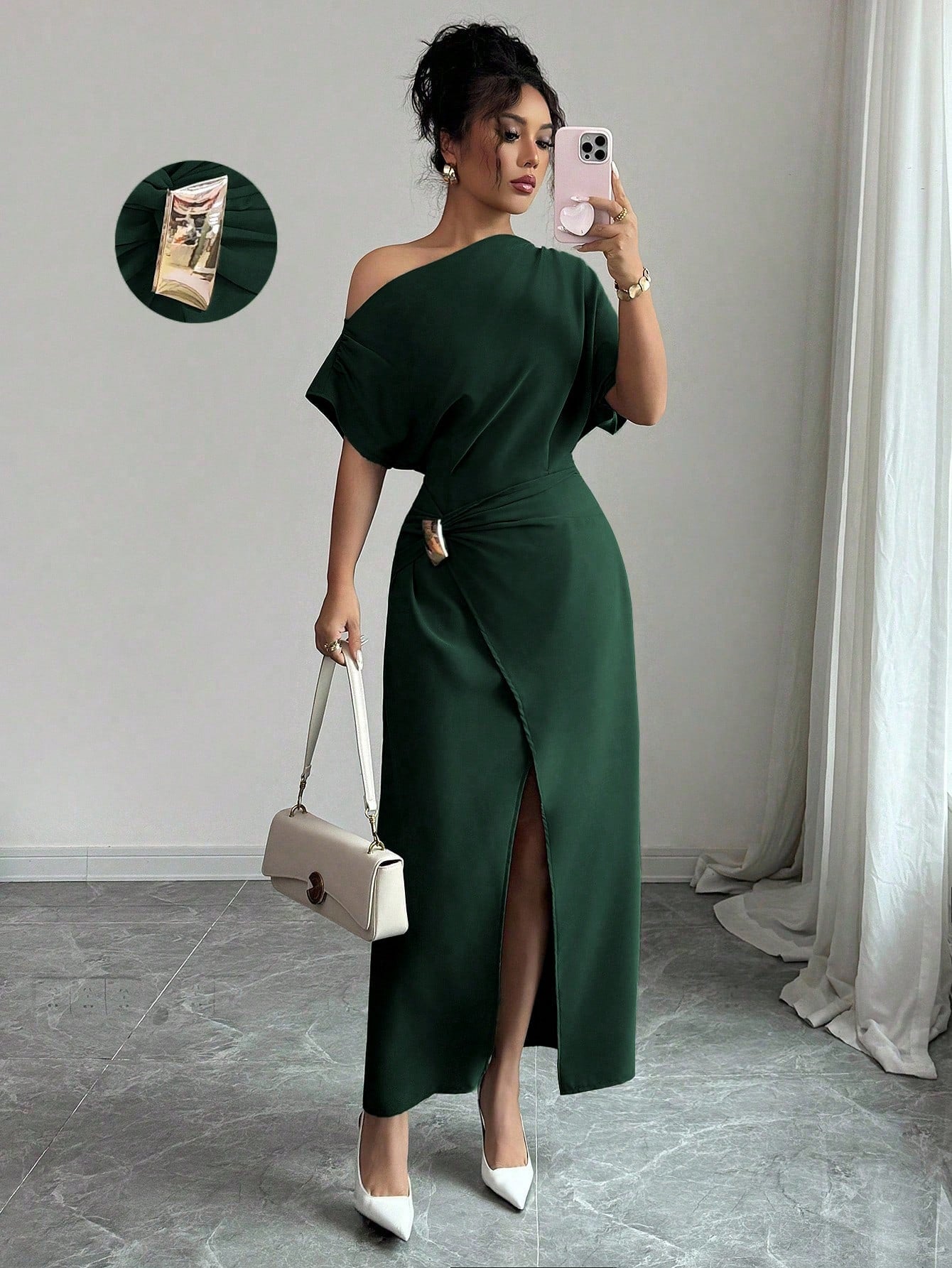 Womens Solid-Color Elegant & Sophisticated Bodycon Maxi Dress