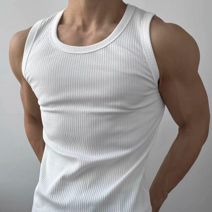 Mens Athletic Form-fitting, Stretchy Sleeveless Top