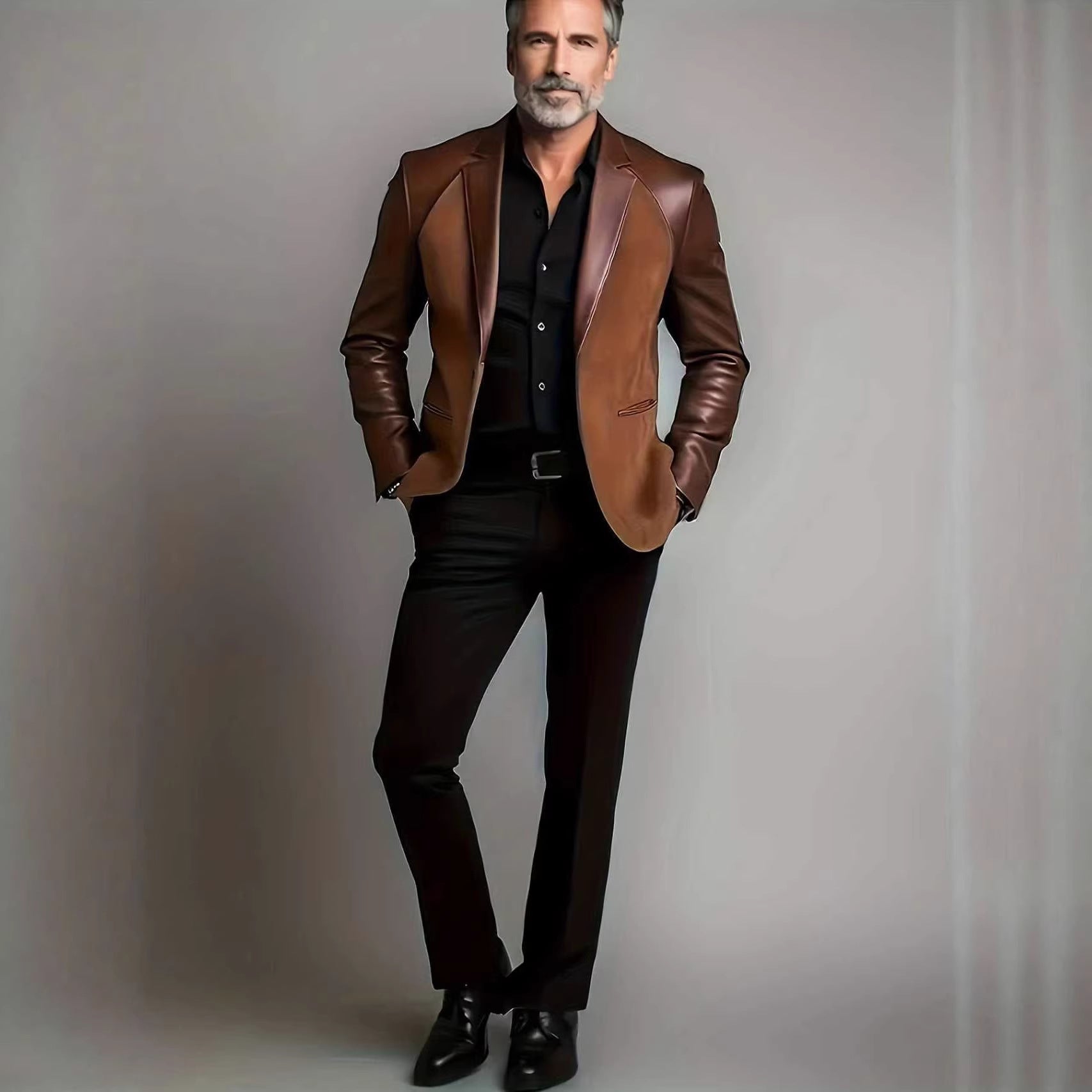 Stylish Suit-collar Coat For Middle-aged Dads