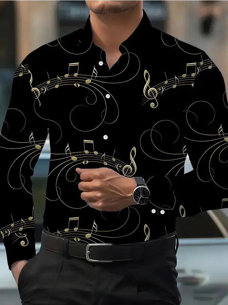 3D-printed Slim-fit Mens Long-sleeve Shirt