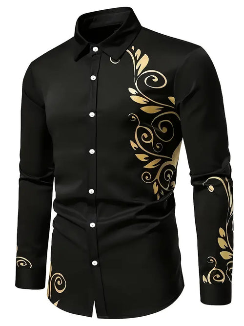 3D-printed Slim-fit Mens Long-sleeve Shirt