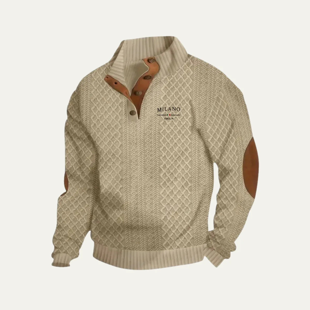 Mens Jacquard-Knit Sweater For Fall And Winter