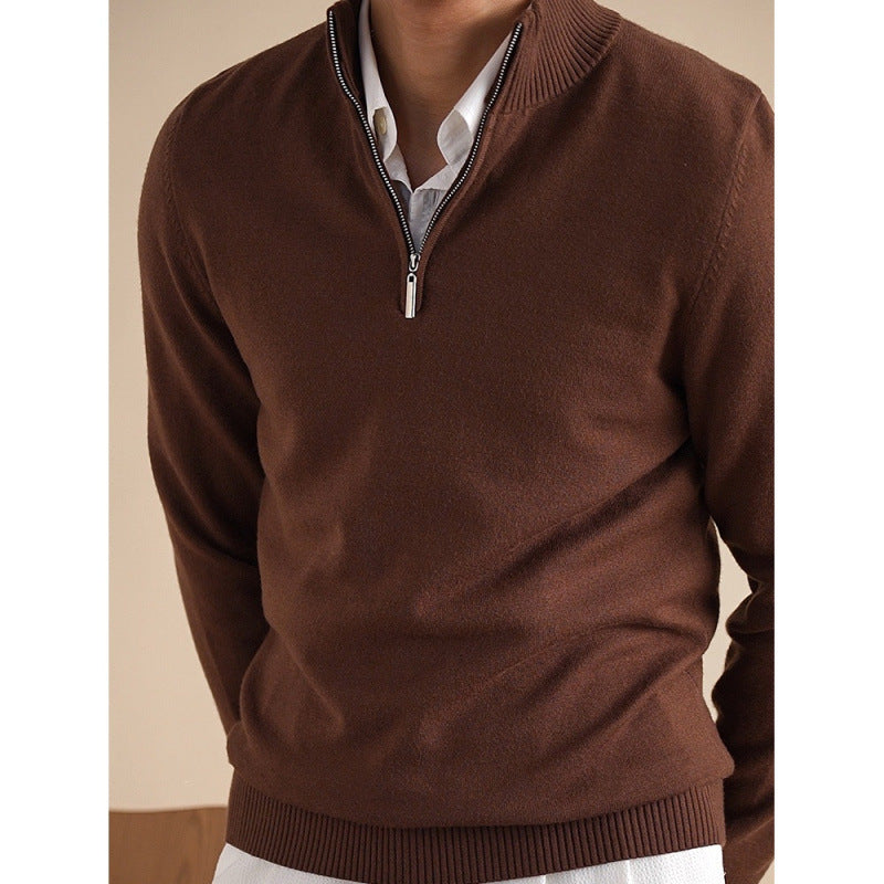 Half-turtleneck Long-sleeve Knit Sweater
