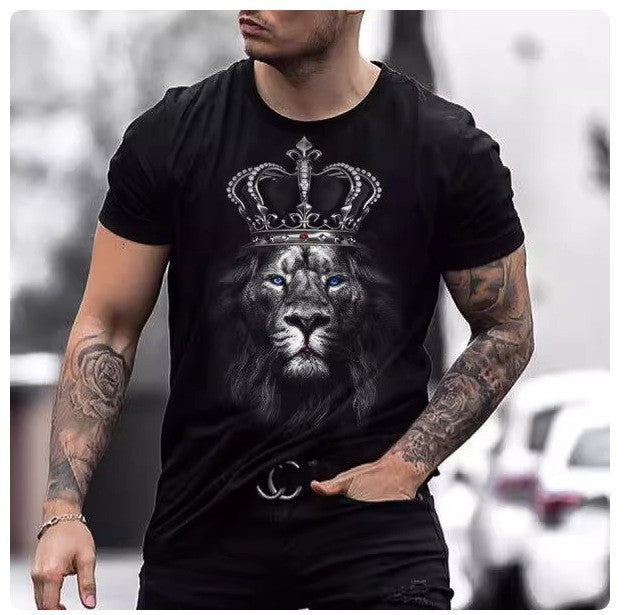 Digital Printed Round Neck Short Sleeve T-shirt