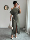 Womens Solid-Color Elegant & Sophisticated Bodycon Maxi Dress