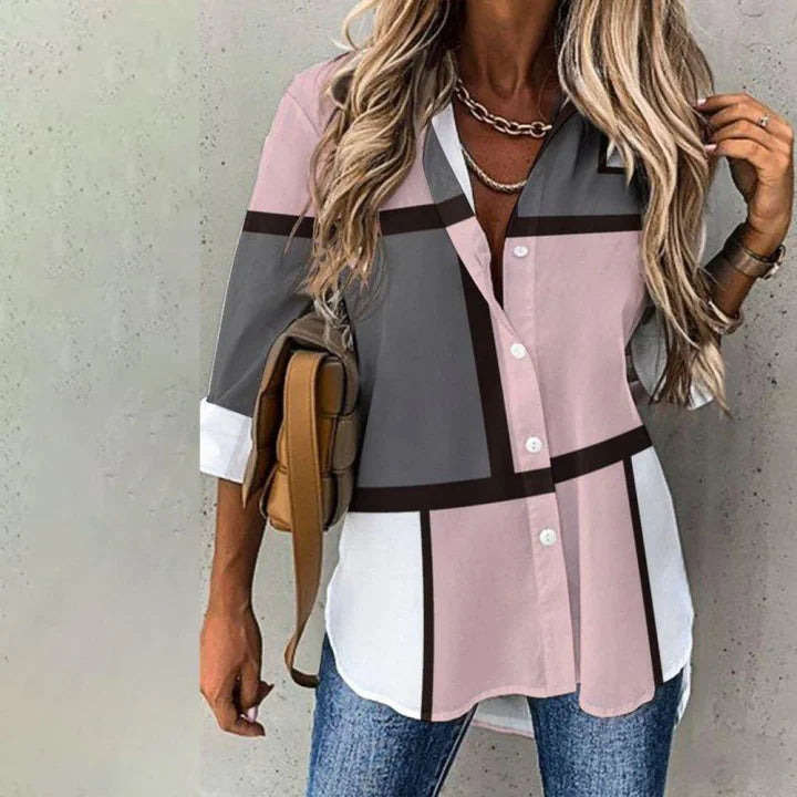 Women's Trendy Long Sleeve Print Shirt