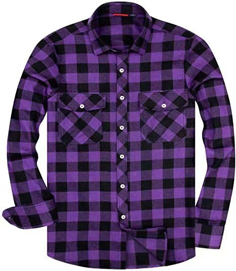 Fleece Casual Loose-fit Mens Plaid Shirt