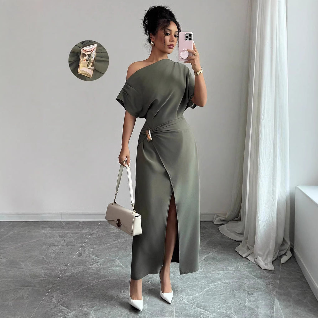 Womens Solid-Color Elegant & Sophisticated Bodycon Maxi Dress