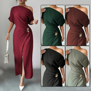 Womens Solid-Color Elegant & Sophisticated Bodycon Maxi Dress