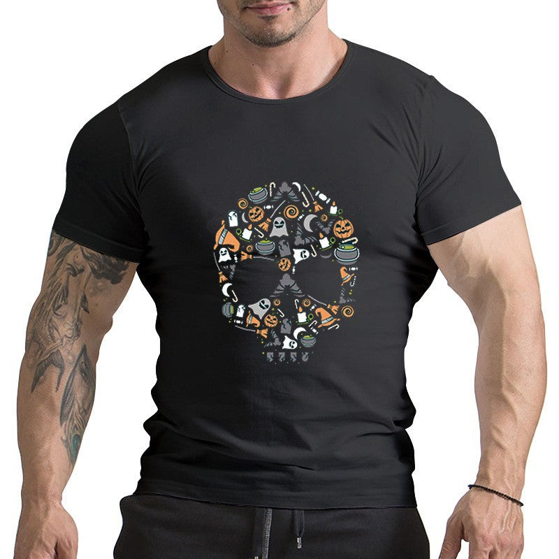 Digital Printed Round Neck Short Sleeve T-shirt