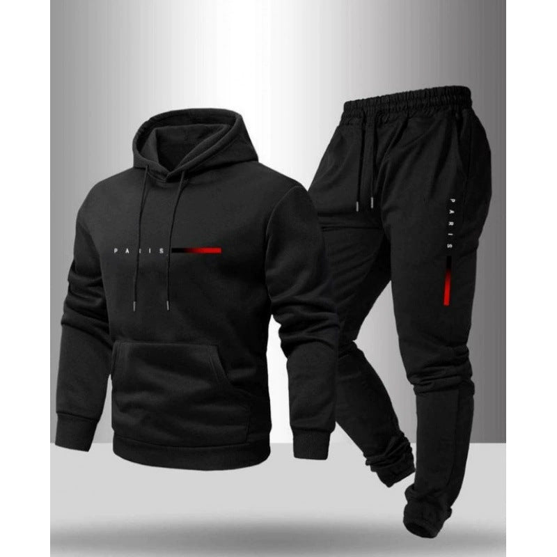 Letter-print Relaxed-fit Hoodie And Long-sleeve Pants Set