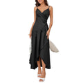 Casual Stylish And Chic Solid-color Asymmetrical Long Slip Dress