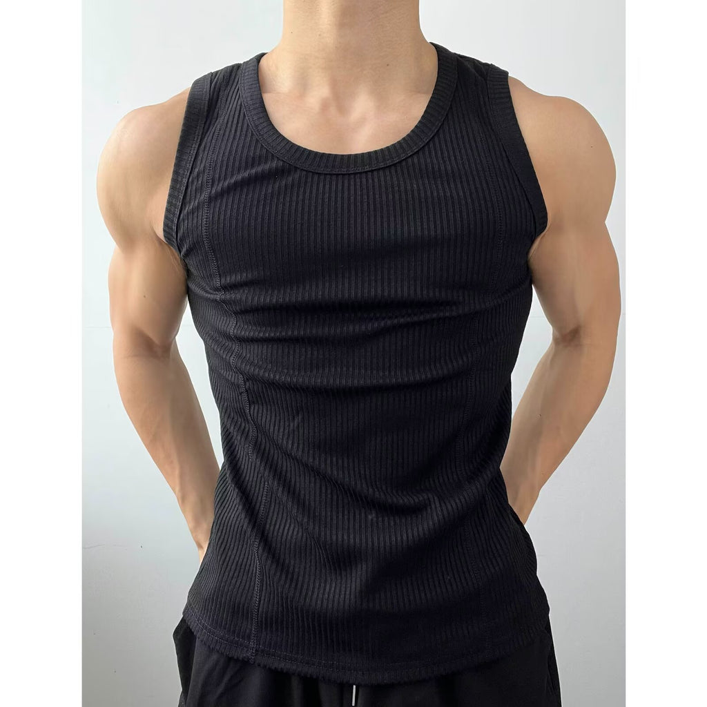 Mens Athletic Form-fitting, Stretchy Sleeveless Top