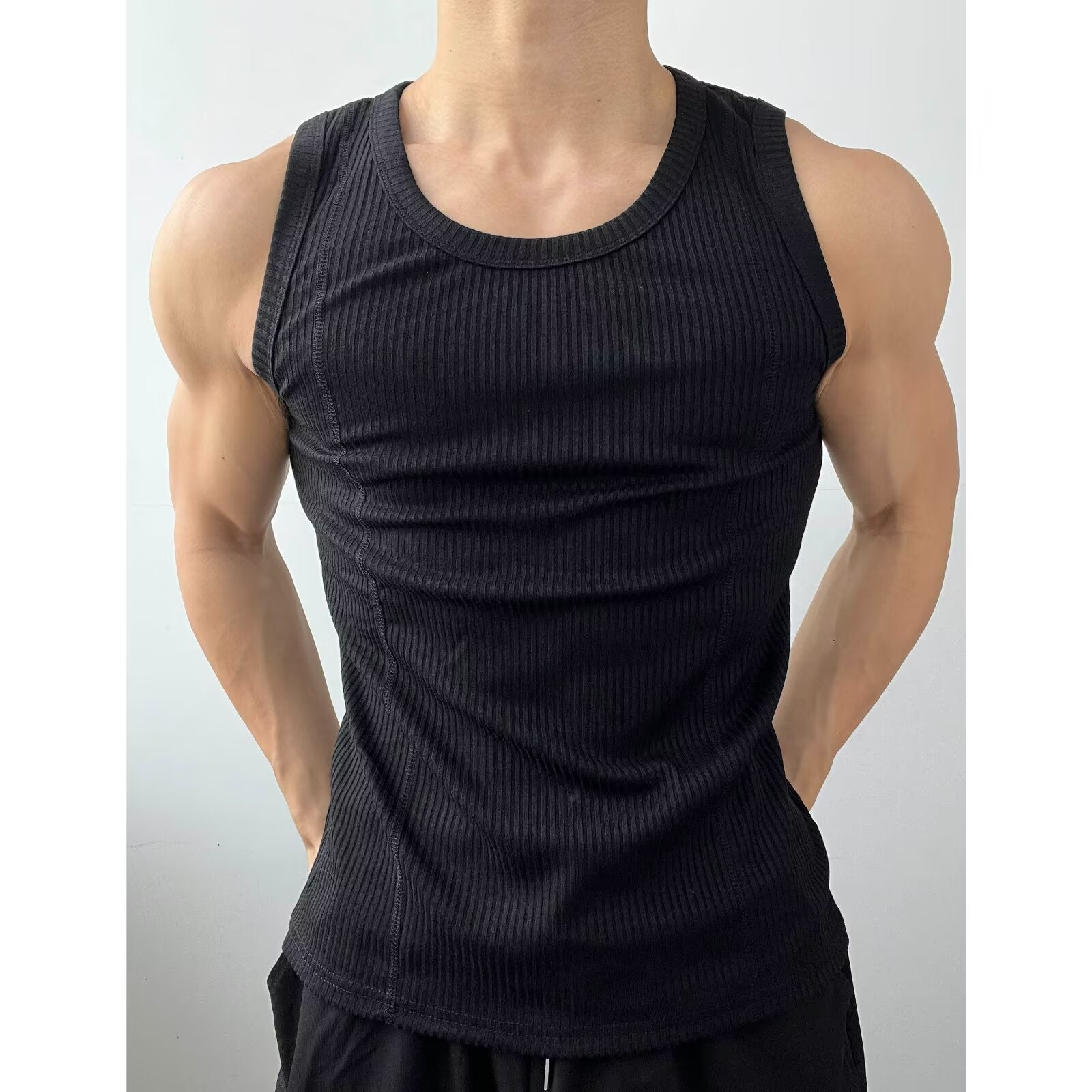 Mens Athletic Form-fitting, Stretchy Sleeveless Top