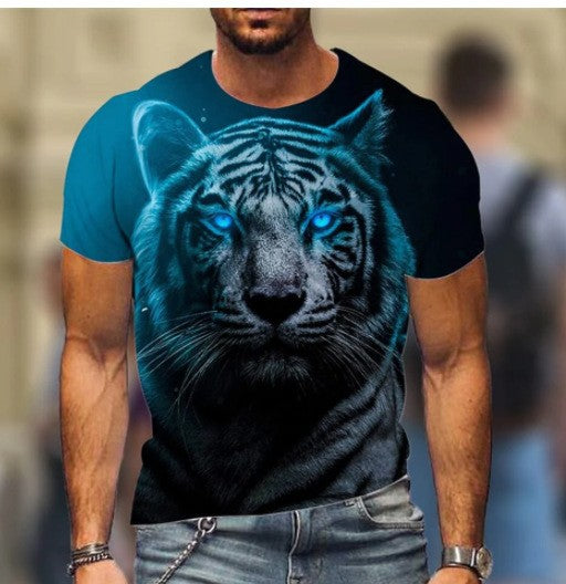 Digital Printed Round Neck Short Sleeve T-shirt