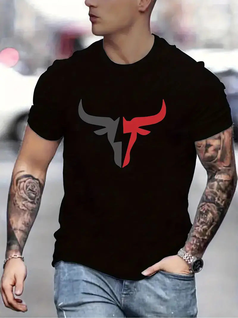 New Mens Top With A Printed Short-sleeve Design