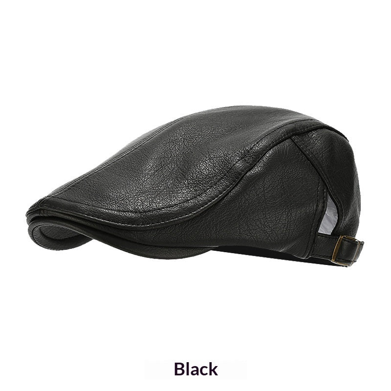 AutumnWinter American-style Leather Trapper Hat Men's Vintage Painter's Cap