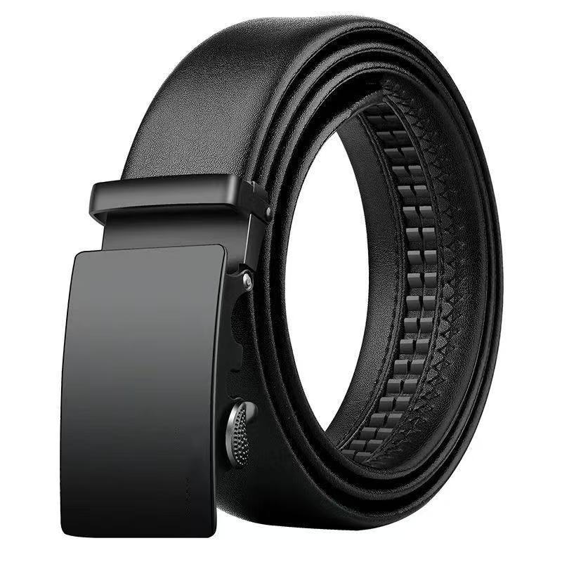 Mens Trendy Wide Leather Belt With Automatic Buckle