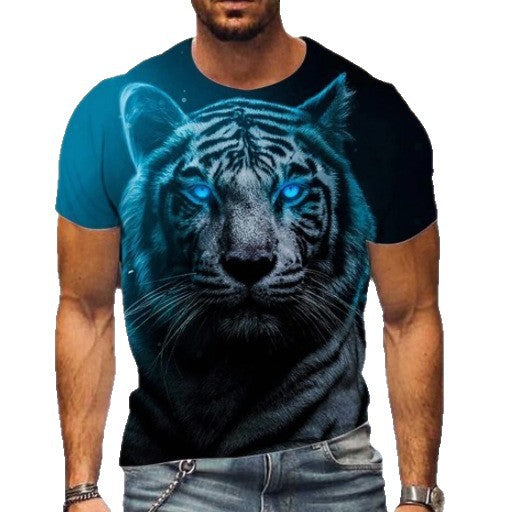 Digital Printed Round Neck Short Sleeve T-shirt