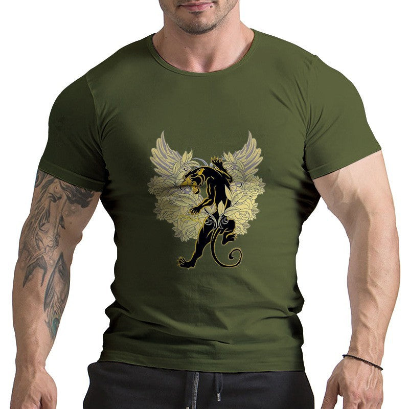 Digital Printed Round Neck Short Sleeve T-shirt