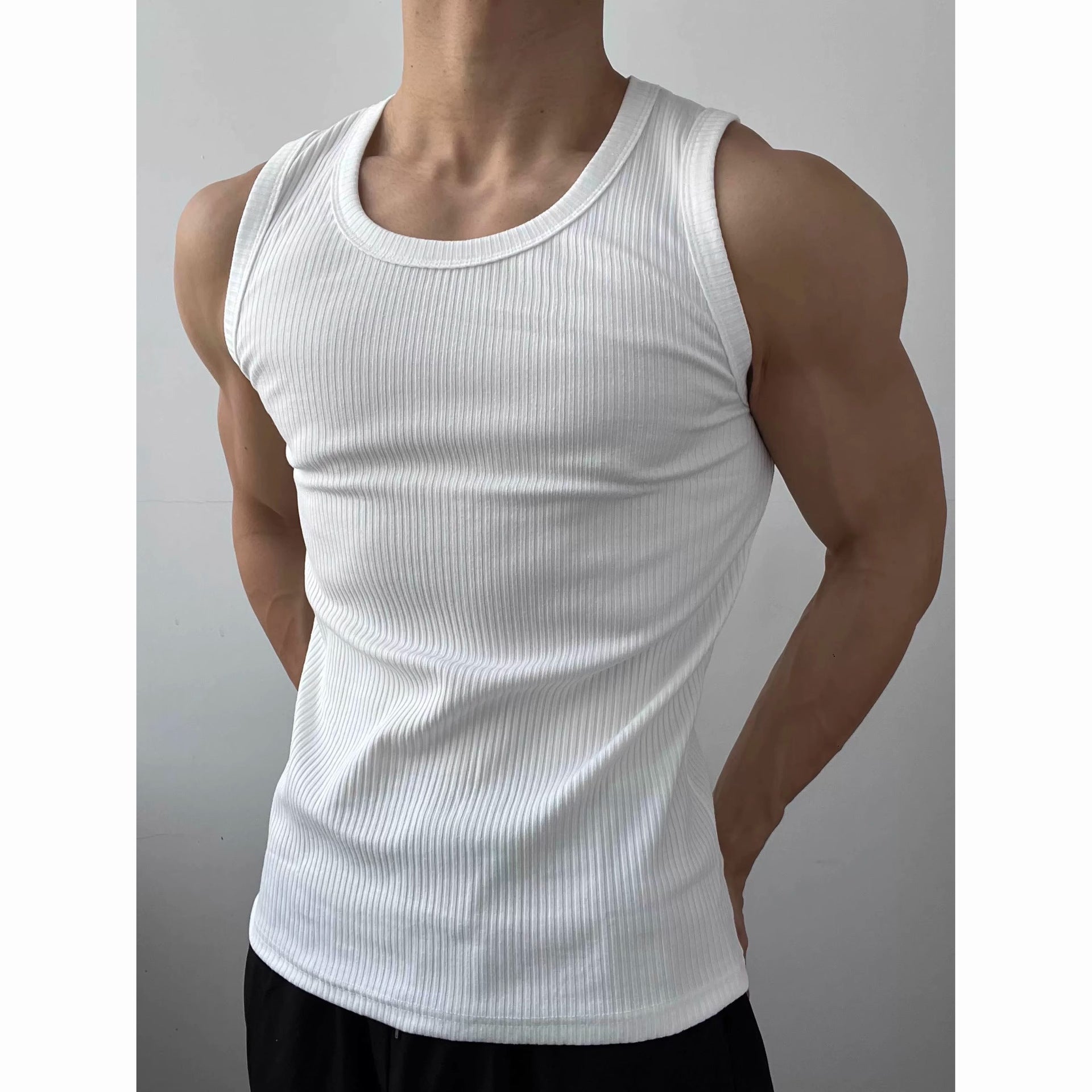 Mens Athletic Form-fitting, Stretchy Sleeveless Top
