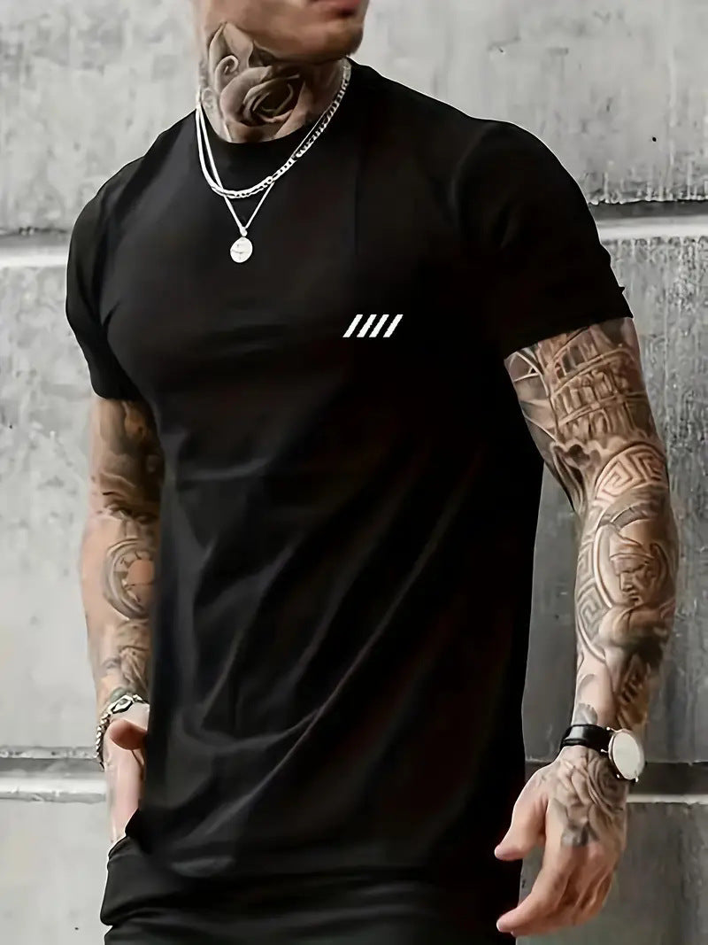 New Mens Top With A Printed Short-sleeve Design