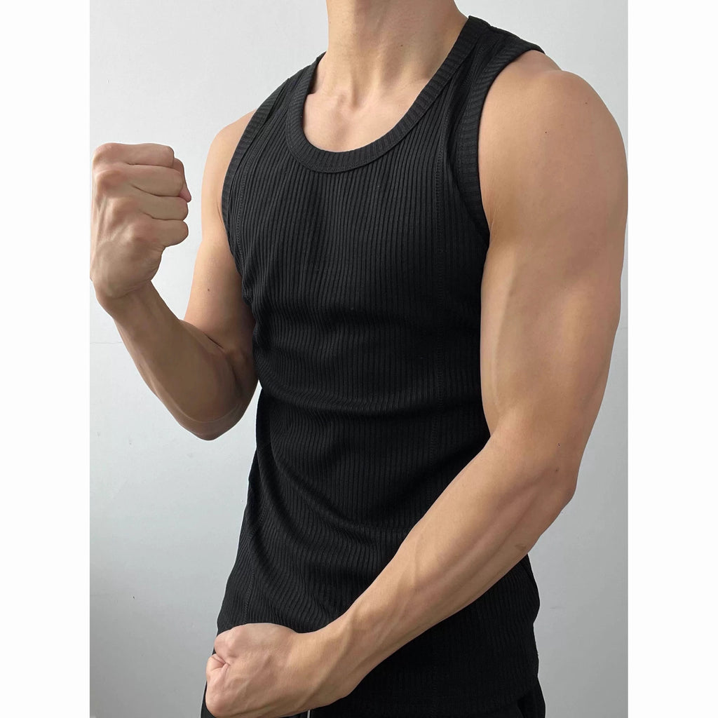 Mens Athletic Form-fitting, Stretchy Sleeveless Top